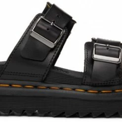 Dr. Martens Black Leather Myles Brando Sandals