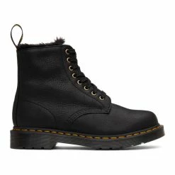 Dr. Martens Black 1460 Pascal Faux Fur Lined Boots