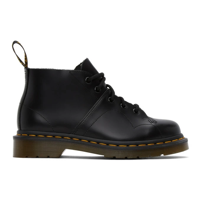 Dr. Martens Black Leather Church Monkey Boots