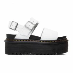 Dr. Martens White Voss Quad Strap Platform Sandals