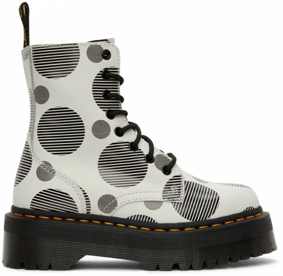 Dr. Martens White Polka Dot Jadon Platform Boots