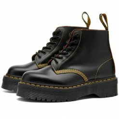 Dr. Martens 101 UB Quad 6 Eye Boot Black Vintage Smooth
