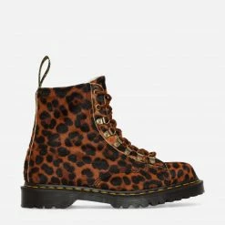 Dr. Martens Barton Leopard Boots Brown
