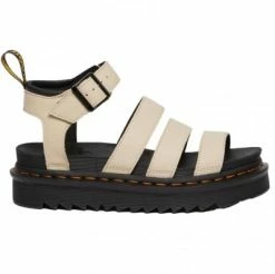 Dr. Martens Women's Blaire 3 Strap Sandal In Parchment Beige Pisa