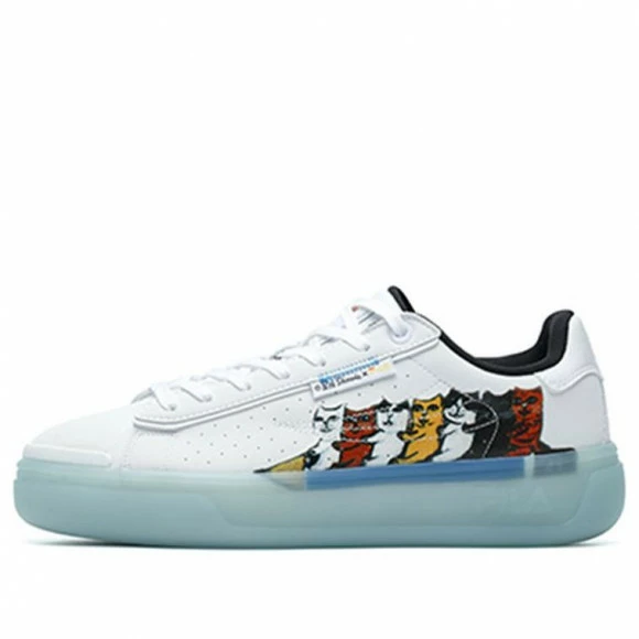 FILA Fashion Court Low-Top Sneakers White/Green WHITE/GREEN Skate Shoes F12M134352FWT