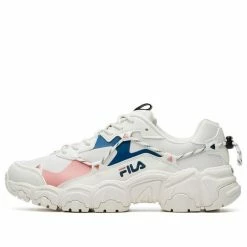 FILA Fluid Low Tops Sports Shoe White Blue 奶White/摩洛哥Blue/Pink Athletic Shoes F12W114111FWM