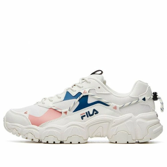 FILA Fluid Low Tops Sports Shoe White Blue 奶White/摩洛哥Blue/Pink Athletic Shoes F12W114111FWM