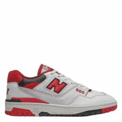 New Balance Men's 550 In White With Team Red